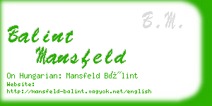 balint mansfeld business card